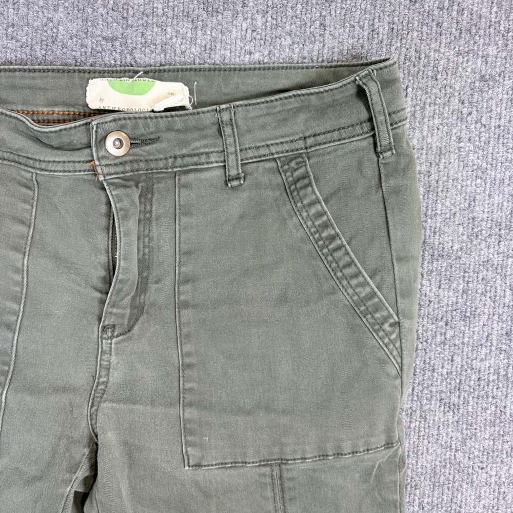 Anthropologie Olive Green Utility Slim Seamed Patch Pocket Pants Size 28 - Picture 3 of 11